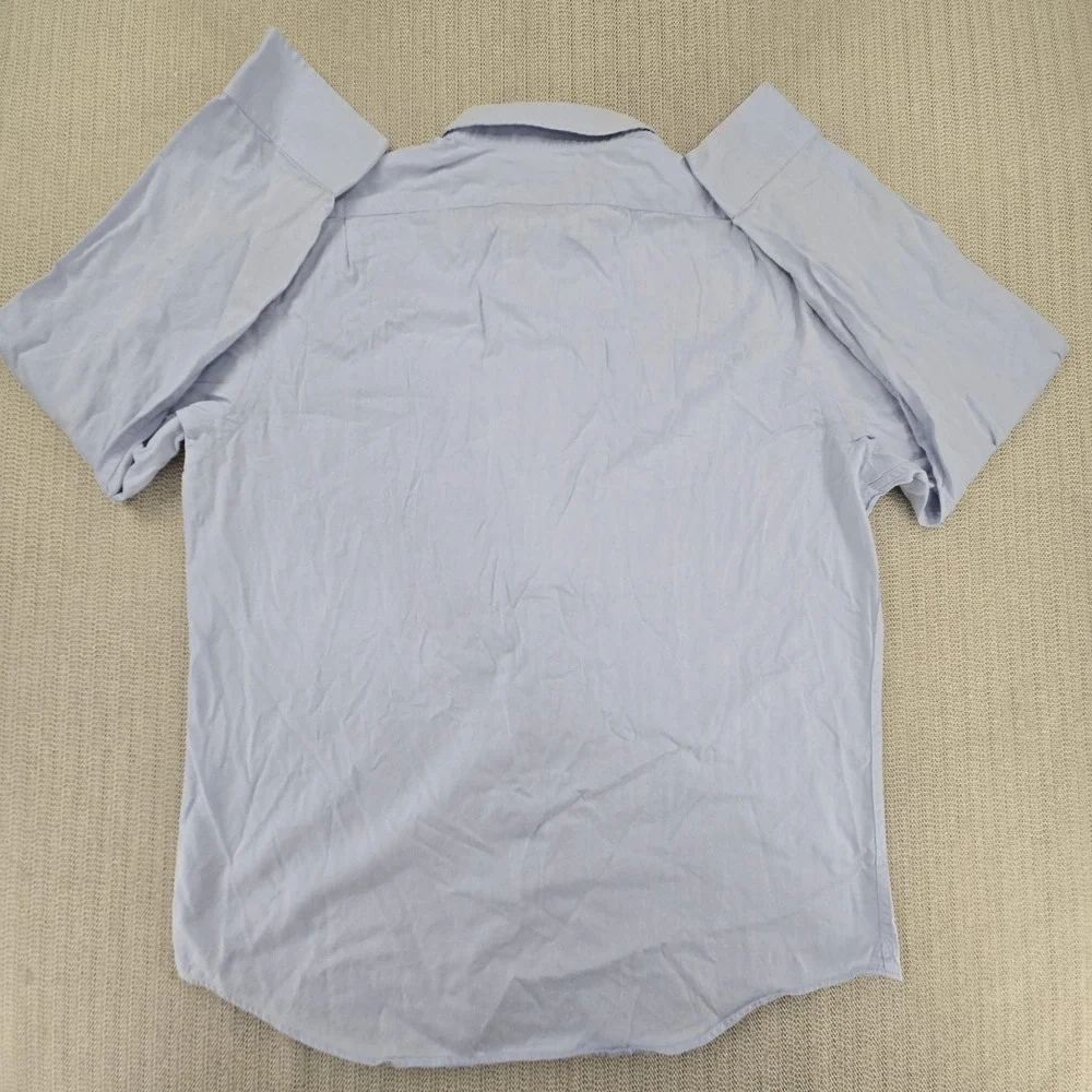 Banana Republic Shirt Mens XL Blue Herringbone Long Sleeve Dress Button Up